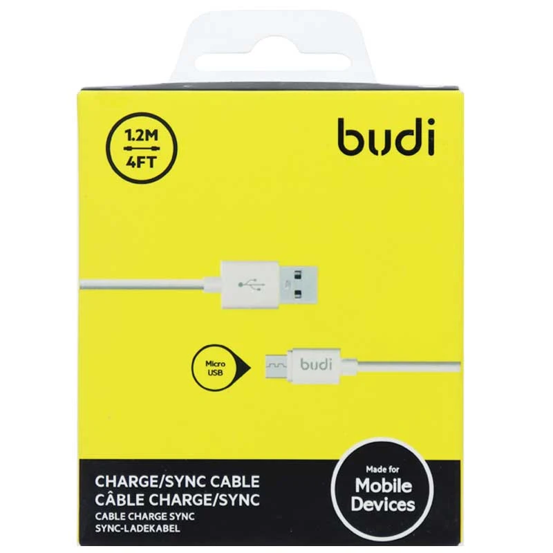 کابل میکرو یو اس بی Budi M8J012 2A 1.2m