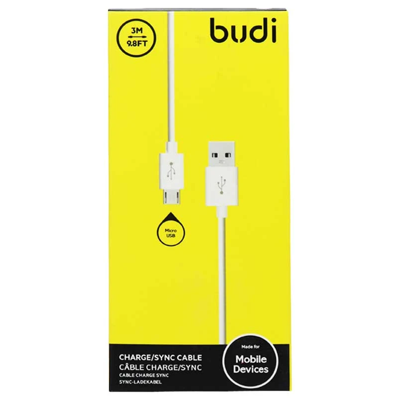 کابل میکرو یو اس بی Budi M8J012BT09 2A 3m