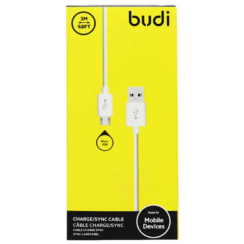 کابل میکرو یو اس بی Budi M8J012BT09 2A 3m