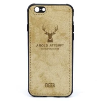 قاب چرمی طرح گوزن iPhone 6/6s خاکی