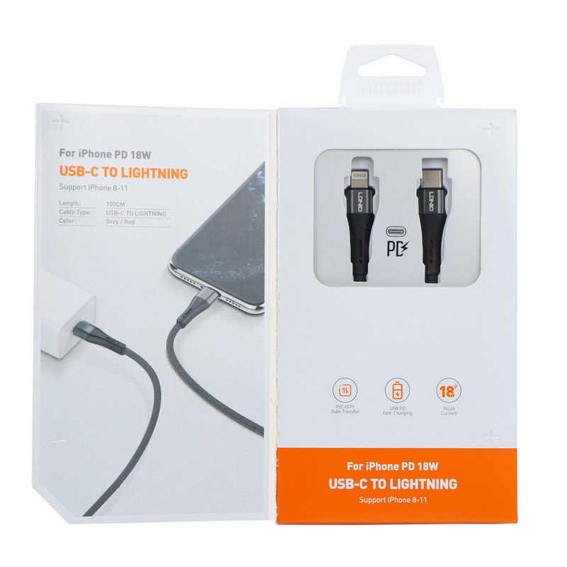 کابل کنفی فست شارژ LDNIO LC961 Type-C to Lightning 18W 1m