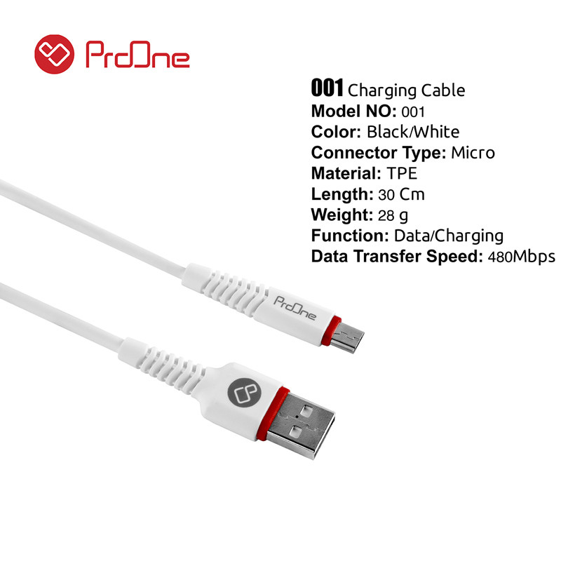 کابل میکرو یو اس بی ProOne PRO001 30cm