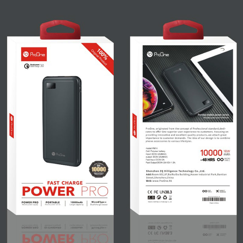 پاور بانک فست شارژ 10000 پرووان ProOne PM14 QC3 PD