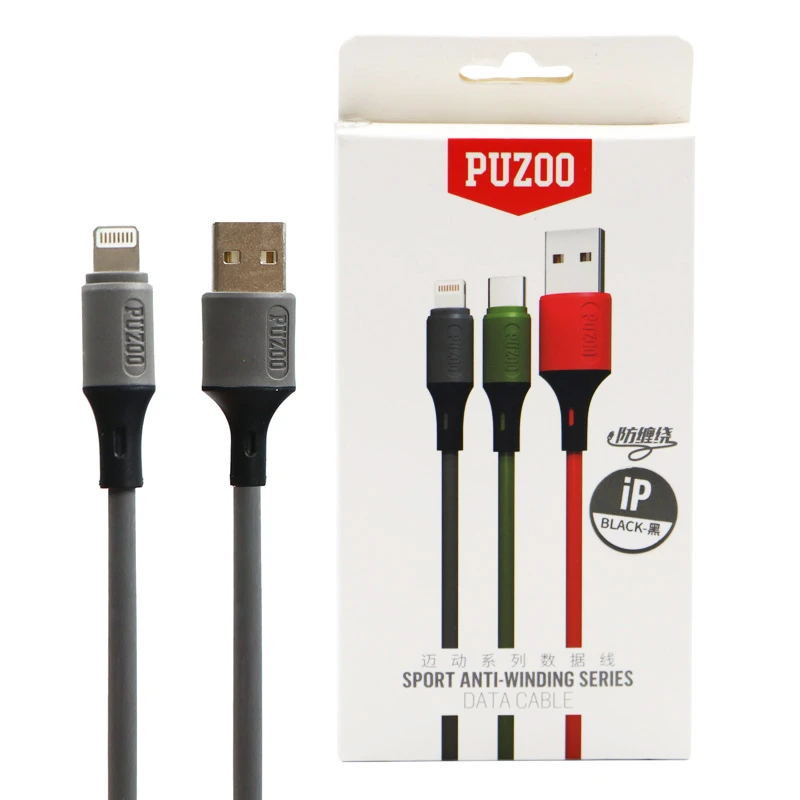 کابل آیفونی Puzoo Sport Anti Winding Series 1m