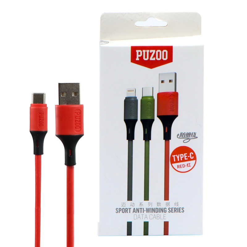 کابل تایپ سی Puzoo Sport Anti Winding Series 1m