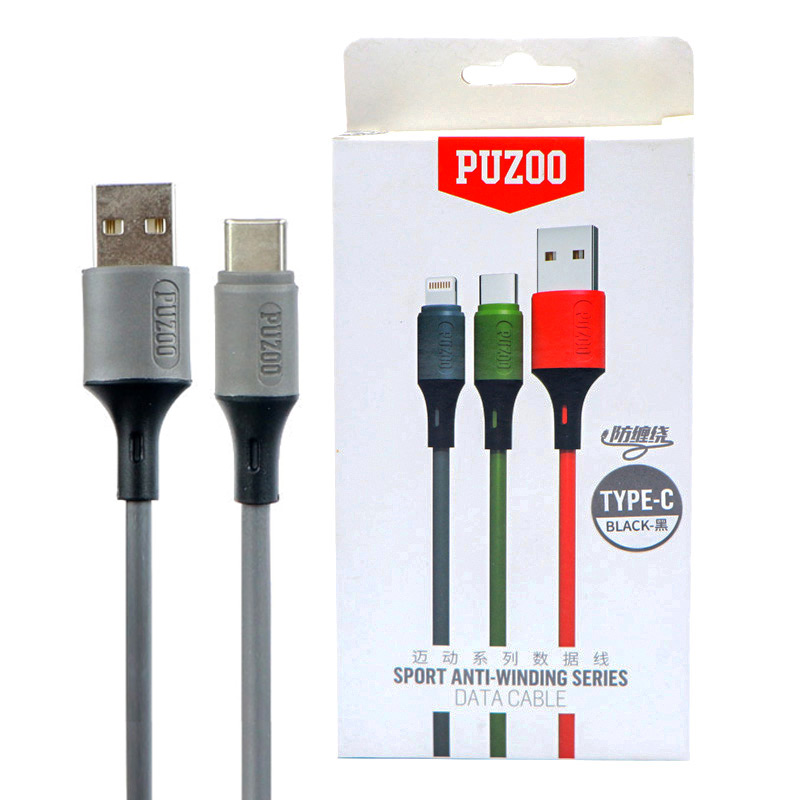 کابل تایپ سی Puzoo Sport Anti Winding Series 1m