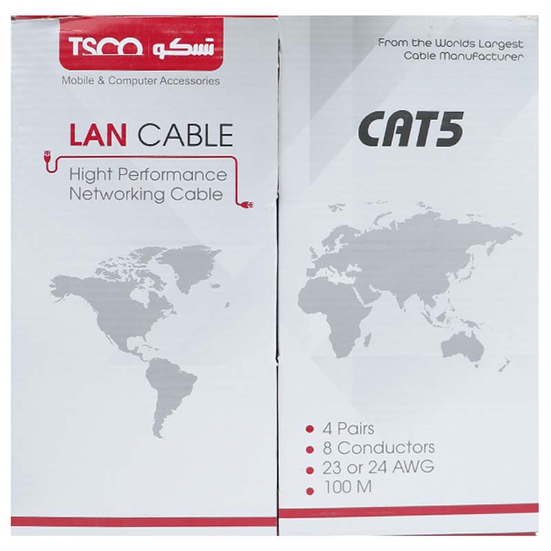 کابل شبکه TSCO UTP Cat5 100m CCA 