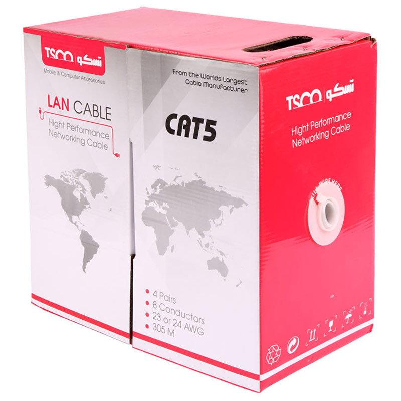 کابل شبکه TSCO UTP Cat5 305m CCA