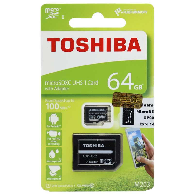 رم میکرو 64 گیگ توشیبا Toshiba M203 U1 C10 100MB/s + خشاب