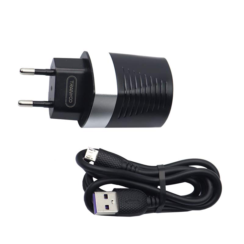 شارژر دیواری فست شارژ Tranyoo V12 2.4A 12W + کابل میکرو یو اس بی