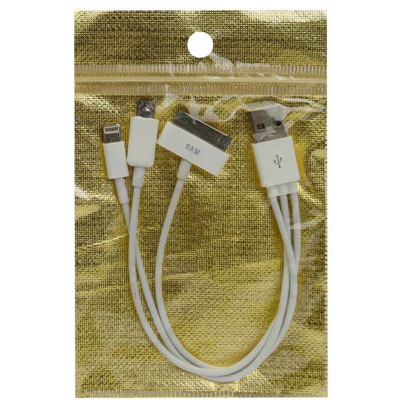 کابل کوتاه 3 سر MicroUSB/Lightning/TAB P1000 شرینک
