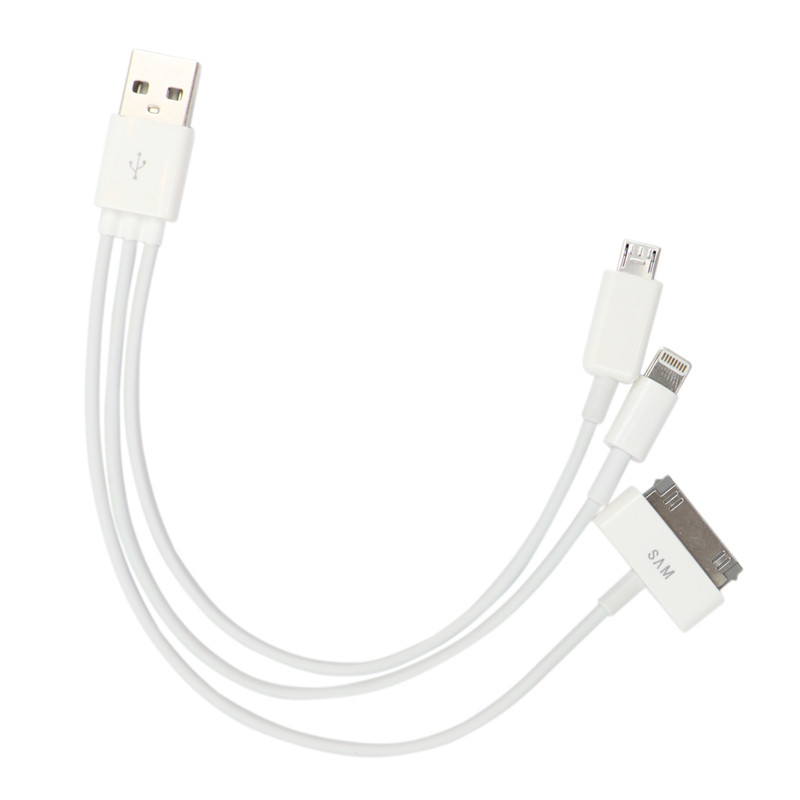 کابل کوتاه 3 سر MicroUSB/Lightning/TAB P1000 شرینک
