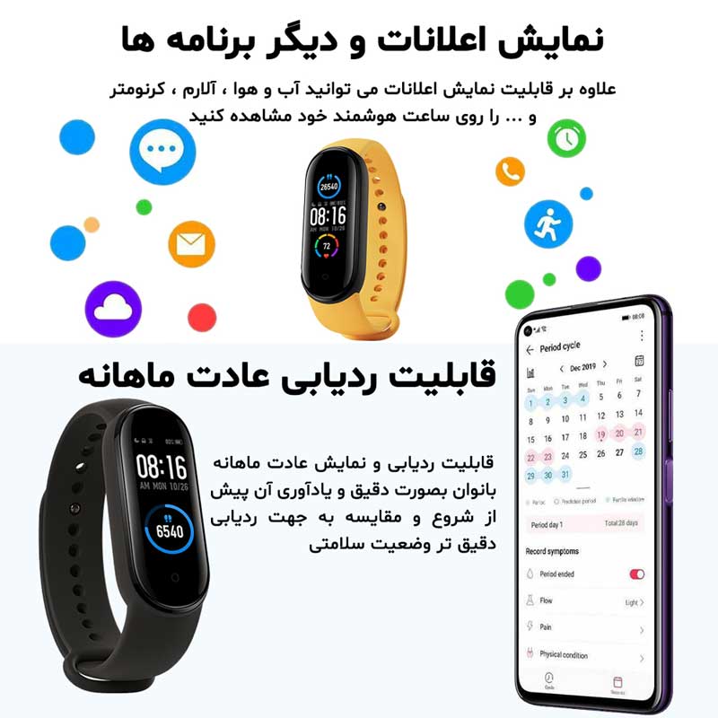 دستبند سلامتی شیائومی Xiaomi Mi Band 5 گلوبال