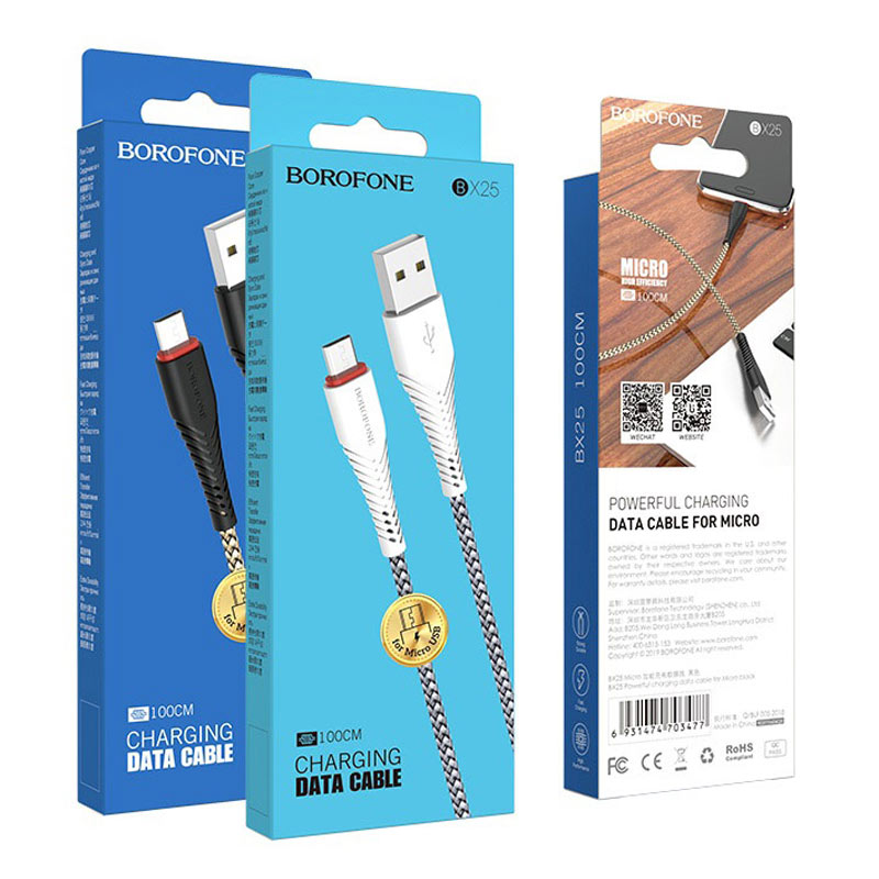 کابل میکرو یو اس بی Borofone BX25 1m (گارانتی 6 ماهه)