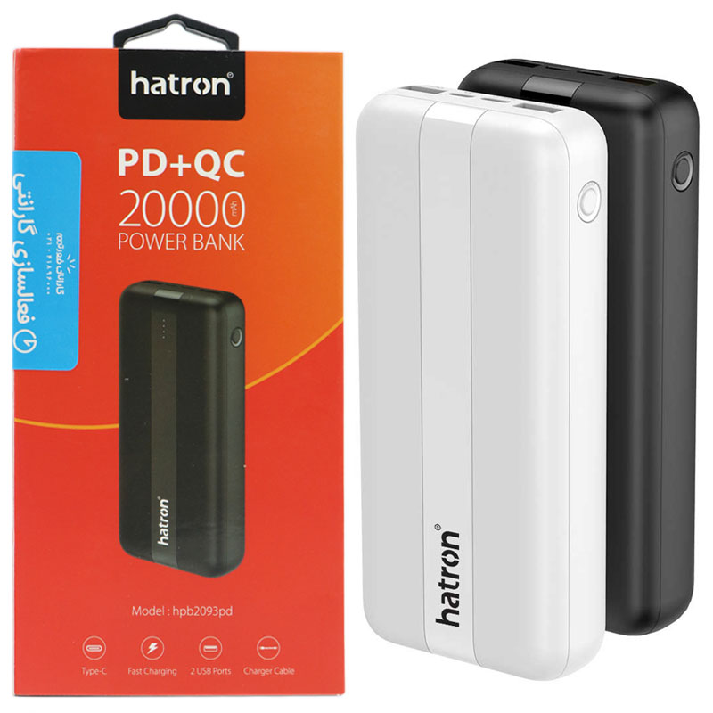 پاور بانک فست شارژ 20000 هترون Hatron HPB2093PD PD QC3 18W