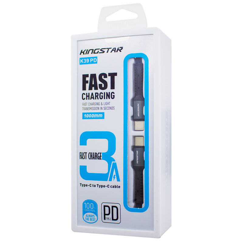 کابل تبدیل فست شارژ KingStar K39PD Type-C To Type-C 3A 1m