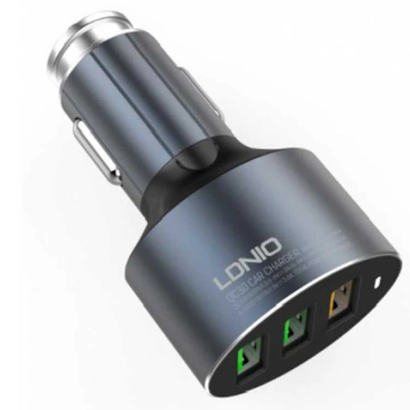 شارژر فندکی فست شارژ LDNIO C703Q 3.6A + کابل آیفونی