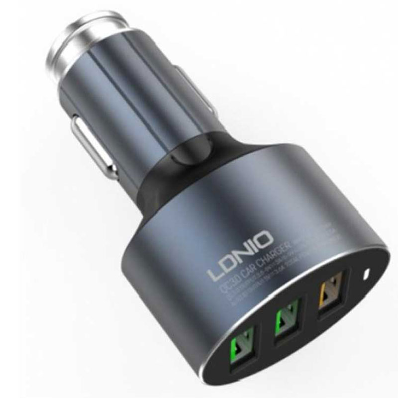 شارژر فندکی فست شارژ LDNIO C703Q 3.6A + کابل آیفونی