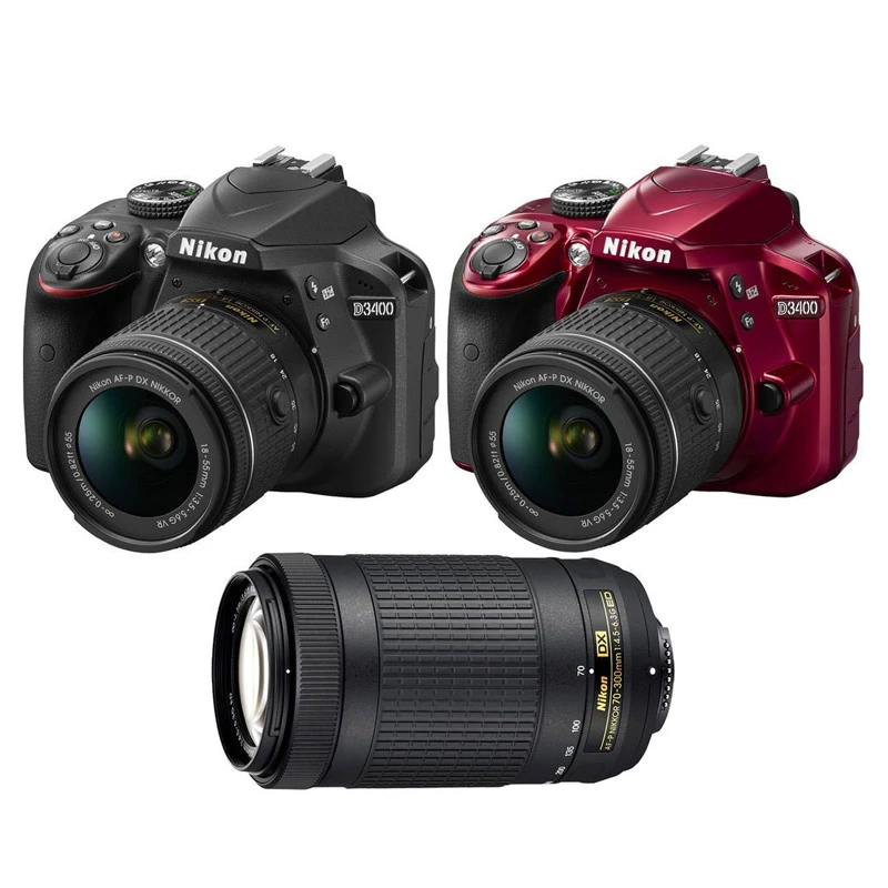 دوربین دیجیتال Nikon D3400 + لنز 18-55 میلی متر AF F/3.5 VR