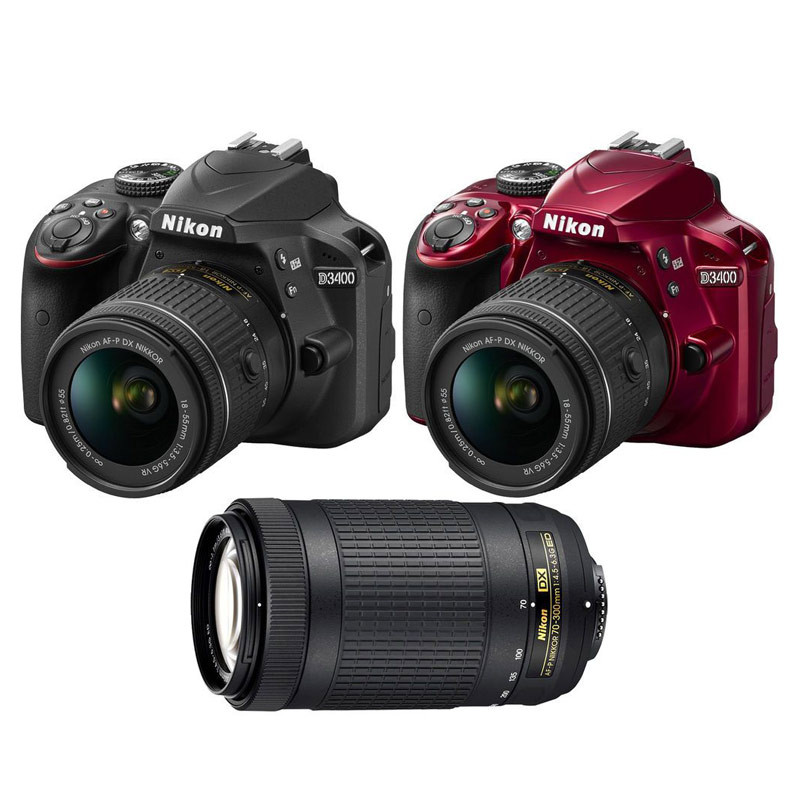 دوربین دیجیتال Nikon D3400 + لنز 18-55 میلی متر AF F/3.5 VR