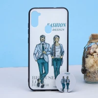 قاب طرحدار + پاپ سوکت Samsung A11 کد6 سری B