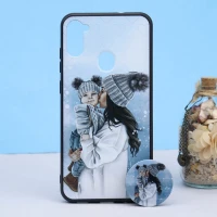 قاب طرحدار + پاپ سوکت Samsung A11 کد5 سری B