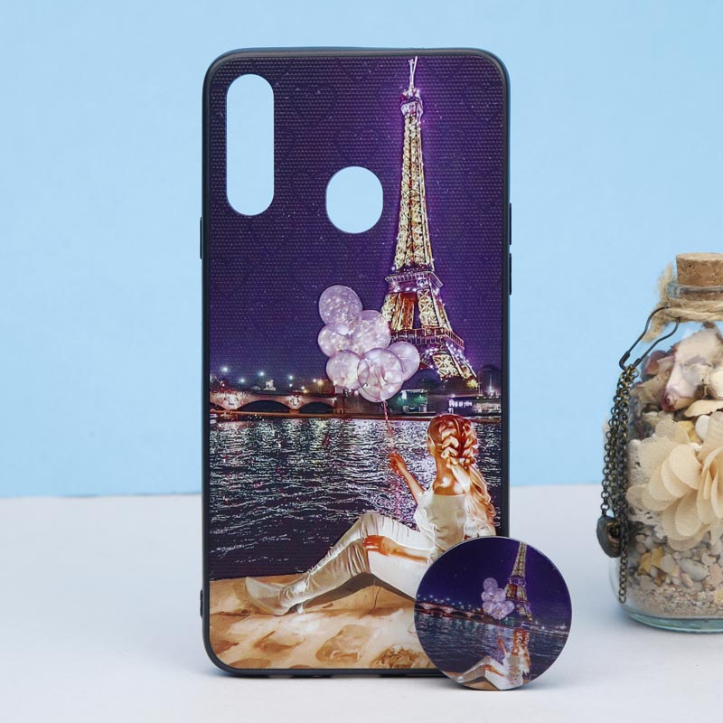 قاب طرحدار + پاپ سوکت Samsung A20s کد2 سری B