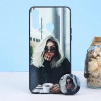 قاب طرحدار + پاپ سوکت Samsung A20s کد3 سری B