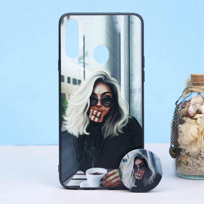 قاب طرحدار + پاپ سوکت Samsung A20s کد3 سری B