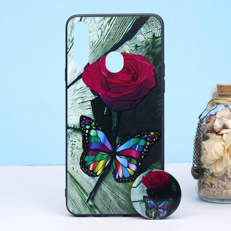 قاب طرحدار + پاپ سوکت Samsung A20s کد7 سری B