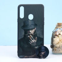 قاب طرحدار + پاپ سوکت Samsung A20s کد9 سری B