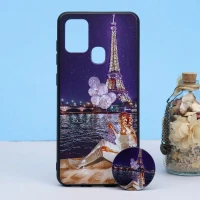 قاب طرحدار + پاپ سوکت Samsung A21s کد2 سری B