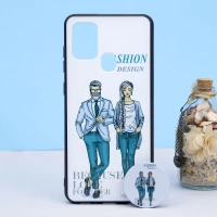 قاب طرحدار + پاپ سوکت Samsung A21s کد6 سری B