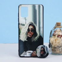 قاب طرحدار + پاپ سوکت Samsung A31 کد3 سری B