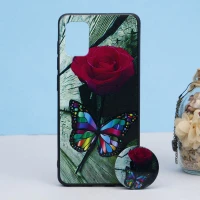 قاب طرحدار + پاپ سوکت Samsung A31 کد7 سری B