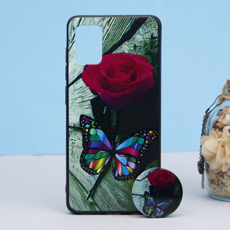 قاب طرحدار + پاپ سوکت Samsung A31 کد7 سری B