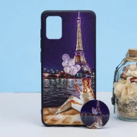 قاب طرحدار + پاپ سوکت Samsung A31 کد2 سری B