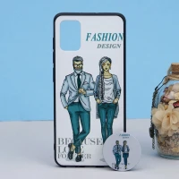 قاب طرحدار + پاپ سوکت Samsung A31 کد6 سری B