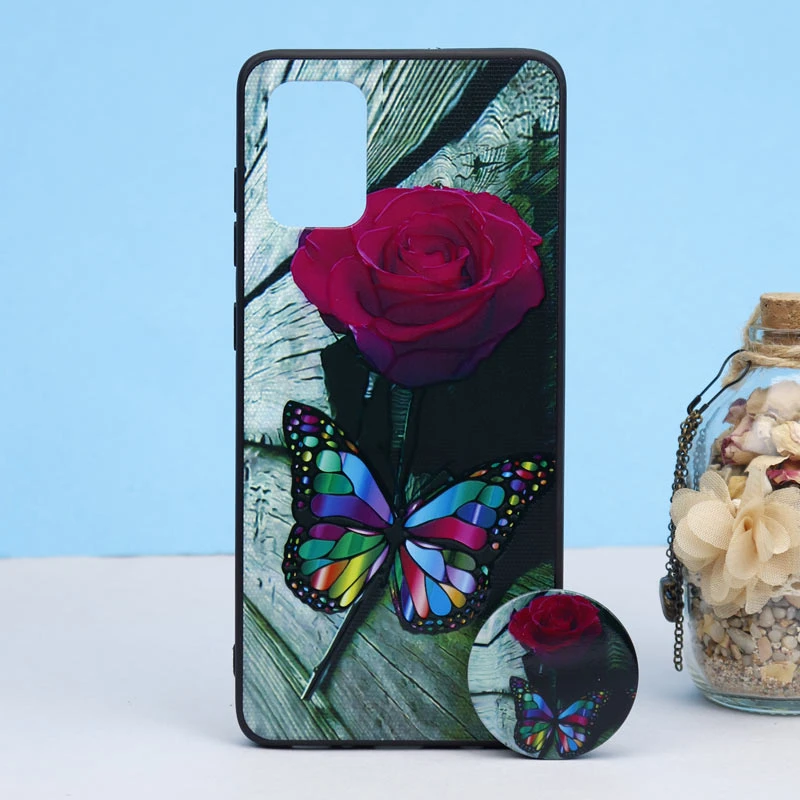 قاب طرحدار + پاپ سوکت Samsung A71 کد7 سری B