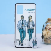 قاب طرحدار + پاپ سوکت Samsung A71 کد6 سری B