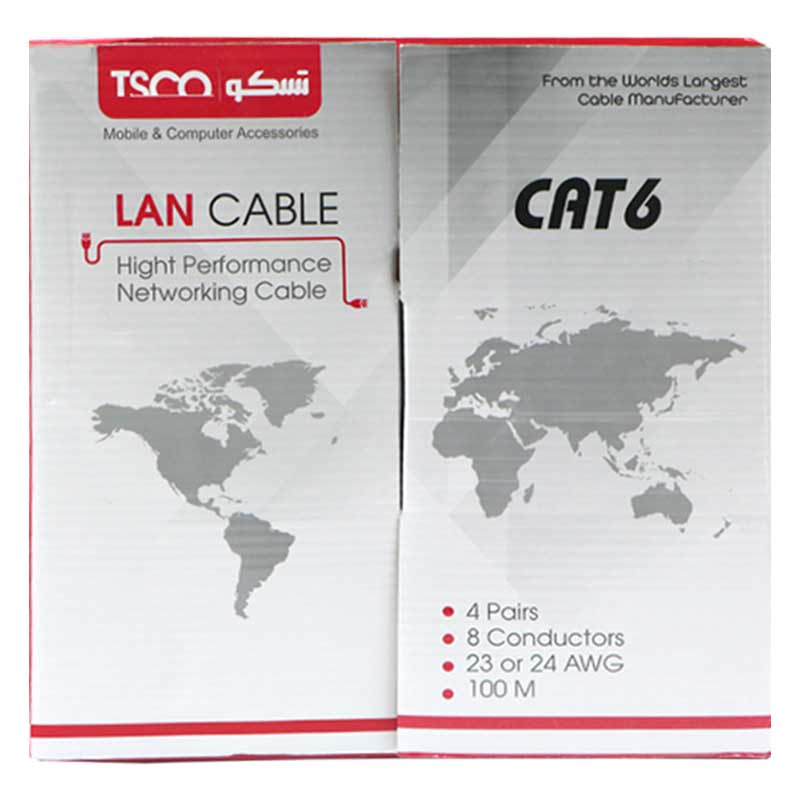 کابل شبکه TSCO UTP Cat6 100m CCA 