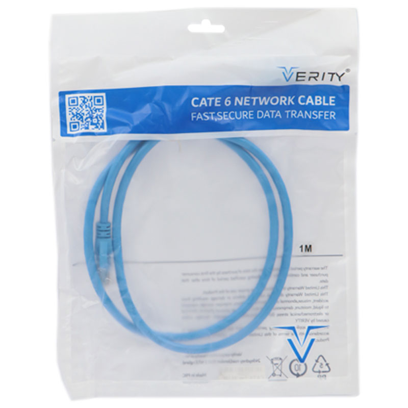 کابل شبکه Verity Cat6 Q3 1m