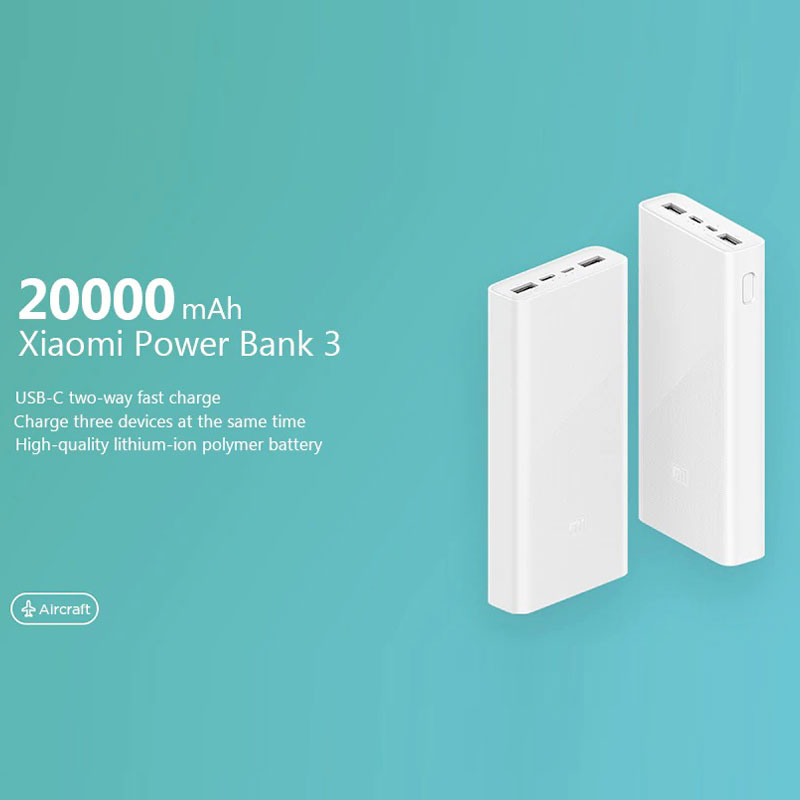 پاور بانک فست شارژ 20000 شیائومی Xiaomi PLM18ZM PD QC3 18W