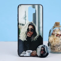 قاب طرحدار + پاپ سوکت Xiaomi Redmi Note 8 Pro کد3 سری B