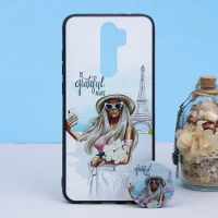 قاب طرحدار + پاپ سوکت Xiaomi Redmi Note 8 Pro کد4 سری B