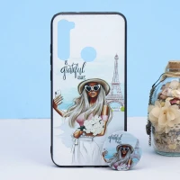 قاب طرحدار + پاپ سوکت Xiaomi Redmi Note 8 کد4 سری B