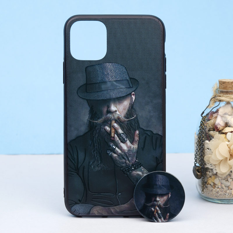 قاب طرحدار + پاپ سوکت iPhone 11 Pro Max کد9 سری B