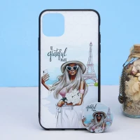 قاب طرحدار + پاپ سوکت iPhone 11 Pro Max کد4 سری B