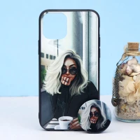 قاب طرحدار + پاپ سوکت iPhone 11 Pro کد3 سری B