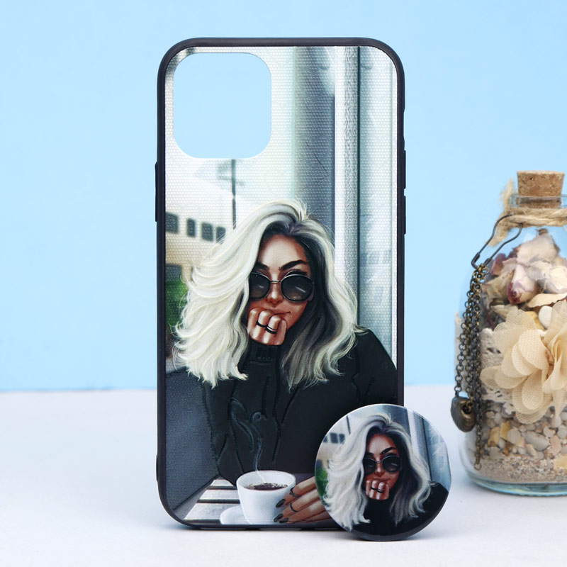 قاب طرحدار + پاپ سوکت iPhone 11 Pro کد3 سری B